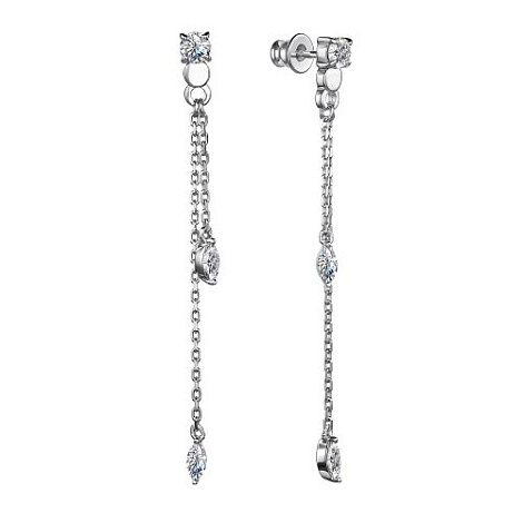 Cercei Pusete din argint  cu pietre Cubic Zirconia Incolor