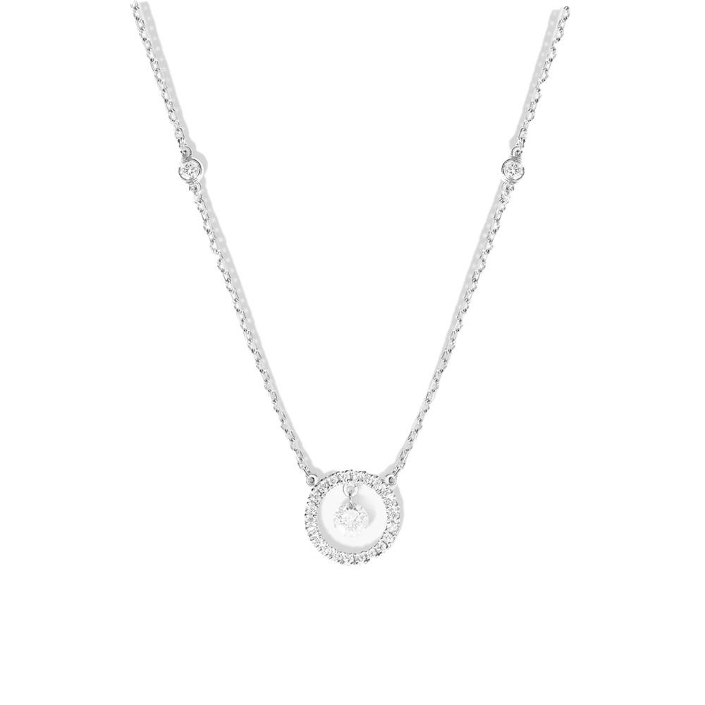 Colier din aur alb cu pietre Diamant