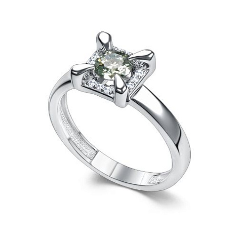 Кольцо из серебра с камнями Фианит,