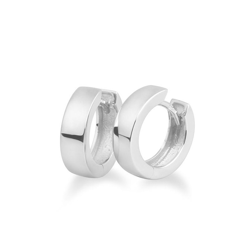 Cercei Creole din aur alb fără pietre