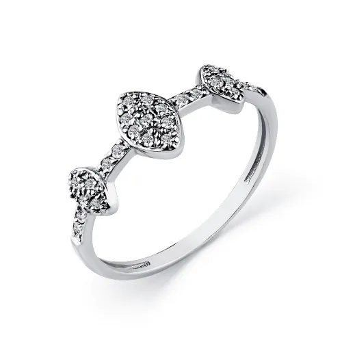 Inel din aur alb cu Cubic Zirconia Incolor