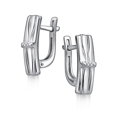 Cercei din argint  cu pietre Diamant