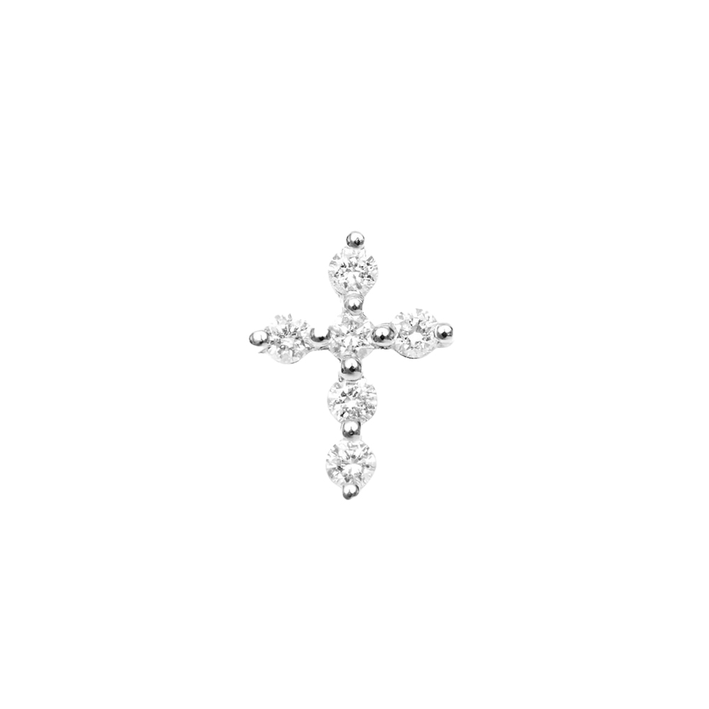 Cercel din aur alb cu pietre Diamant