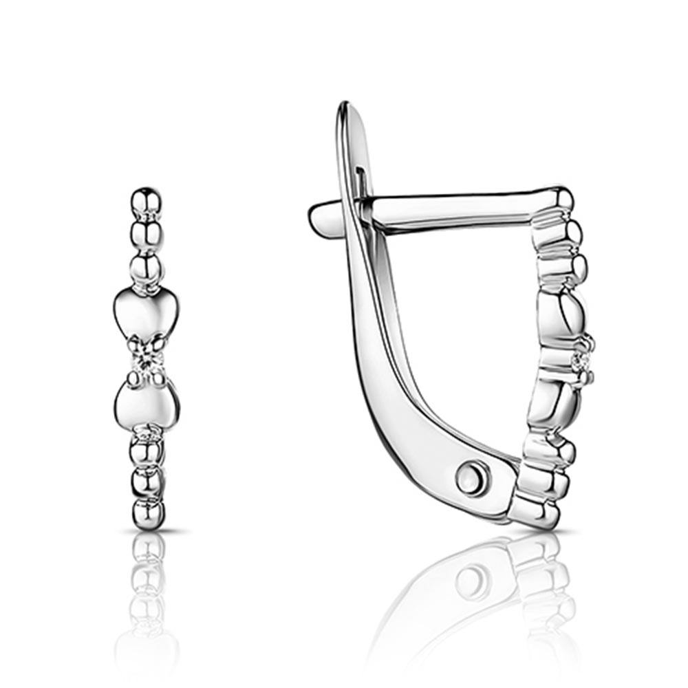 Cercei p-u copii din argint  cu pietre Cubic Zirconia Incolor