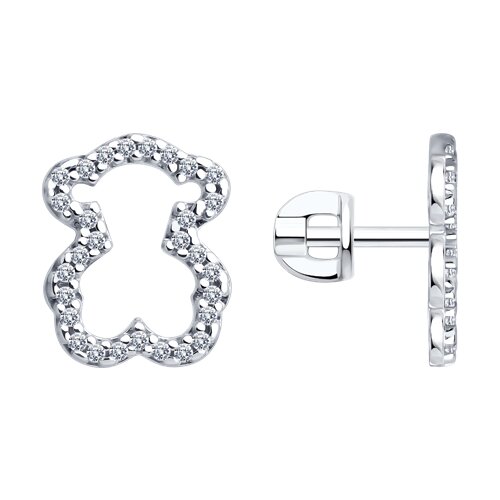 Cercei Pusete din argint  cu pietre Cubic Zirconia Incolor