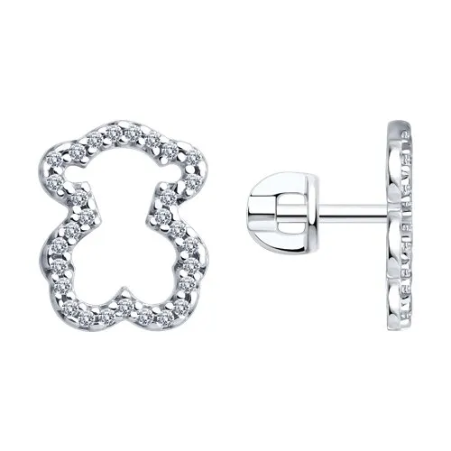 Cercei Pusete din argint cu Cubic Zirconia Incolor