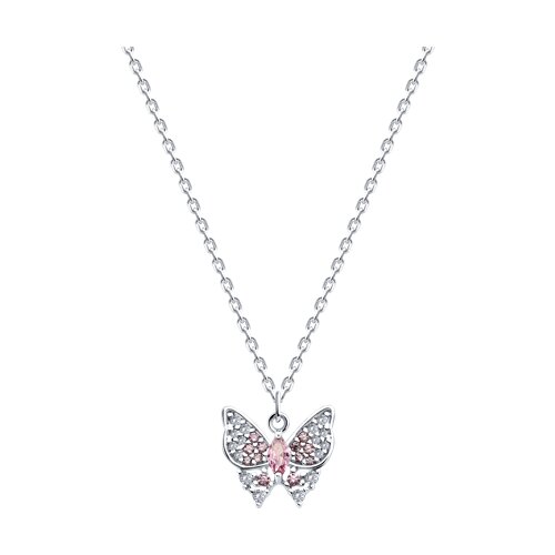 Colier din argint cu Cubic Zirconia Incolor, Cubic Zirconia Roz
