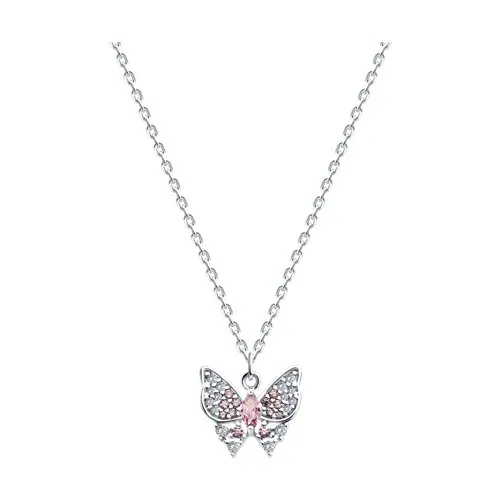 Colier din argint cu Cubic Zirconia Incolor, Cubic Zirconia Roz