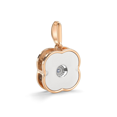 Pandantiv din aur roșu cu pietre Diamant