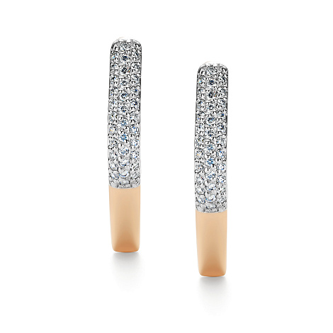 Серьги из красного золота с камнями Бриллиант