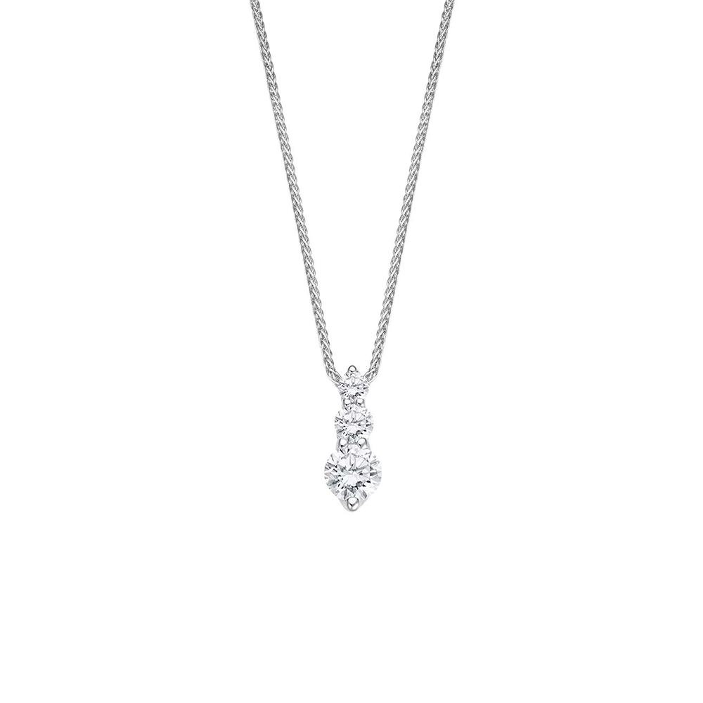 Колье из белого золота с камнями Бриллиант