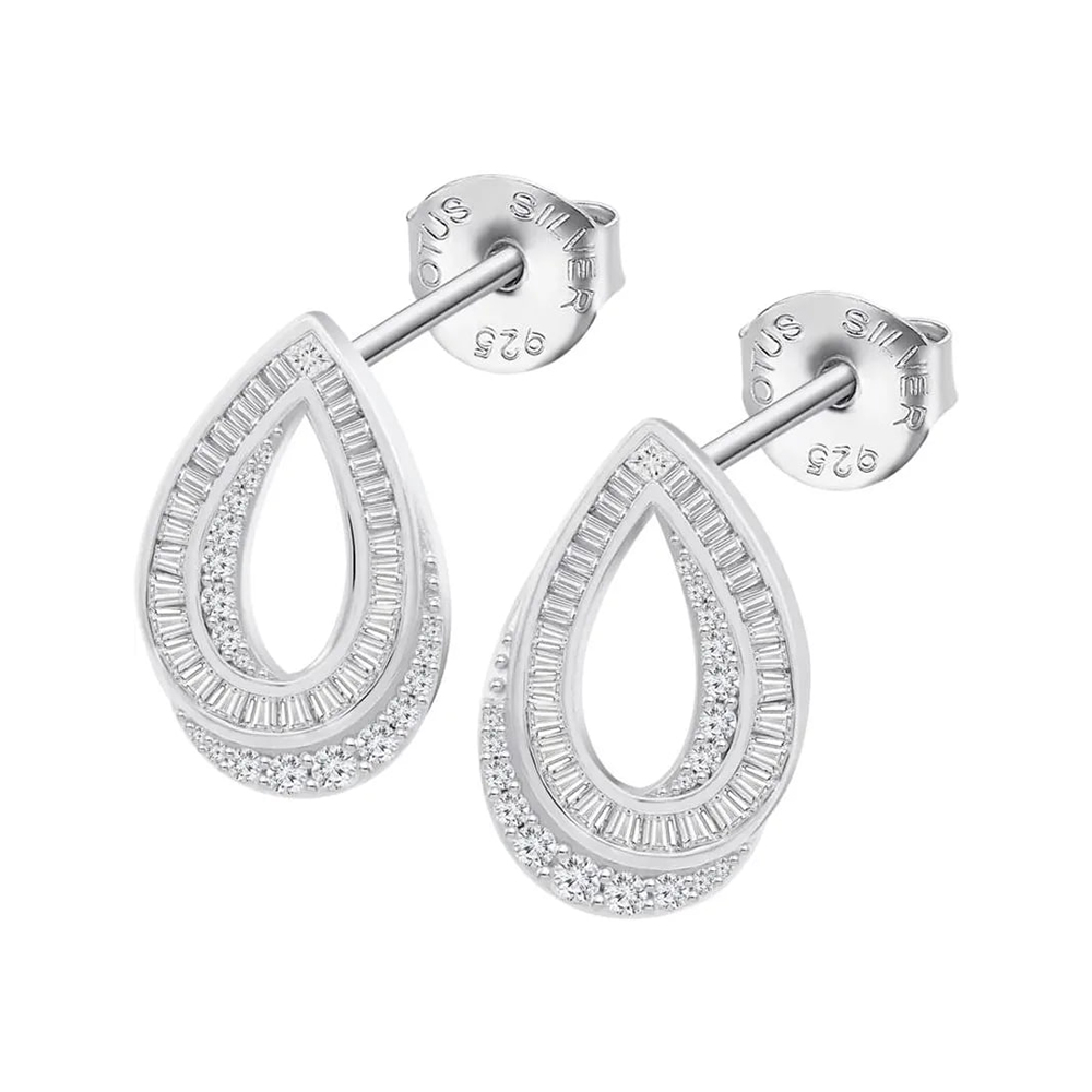 Cercei Pusete din argint  cu pietre Cubic Zirconia Incolor