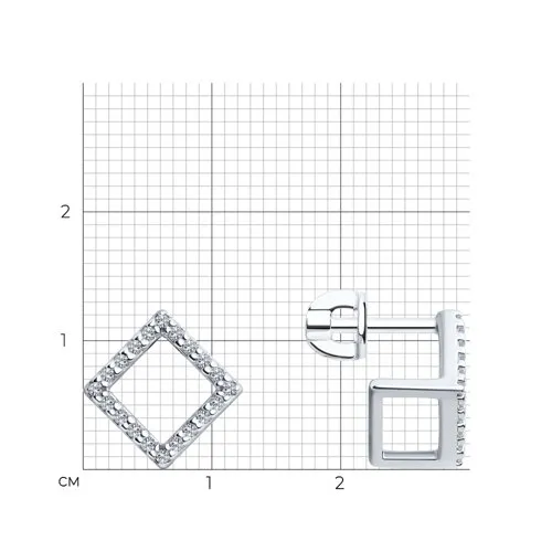 Cercei Pusete din argint cu Cubic Zirconia Incolor