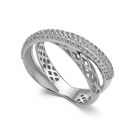 Кольцо из белого золота с камнями Бриллиант