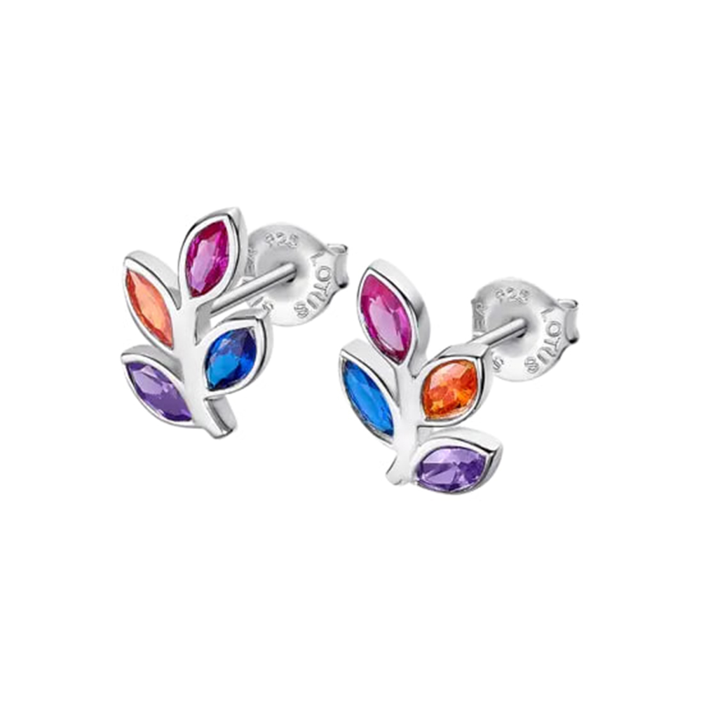 Cercei Pusete din argint  cu pietre Cubic Zirconia Multicoloră