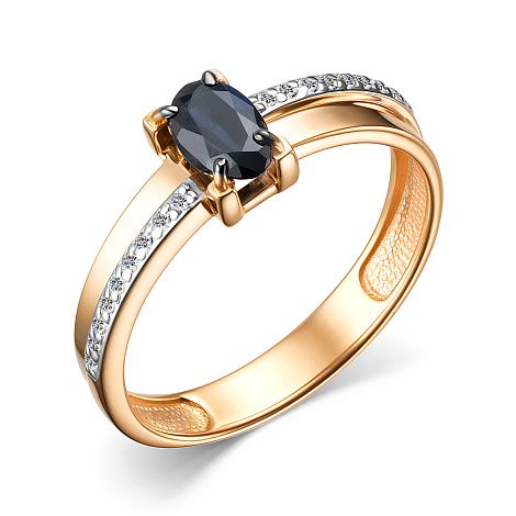 Inel din aur roșu cu pietre Diamant, Safir