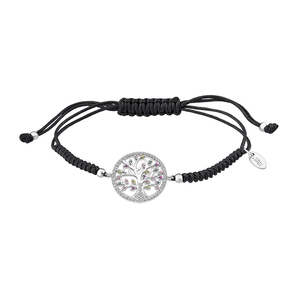 Brățară din argint cu Cubic Zirconia Multicoloră, Textil