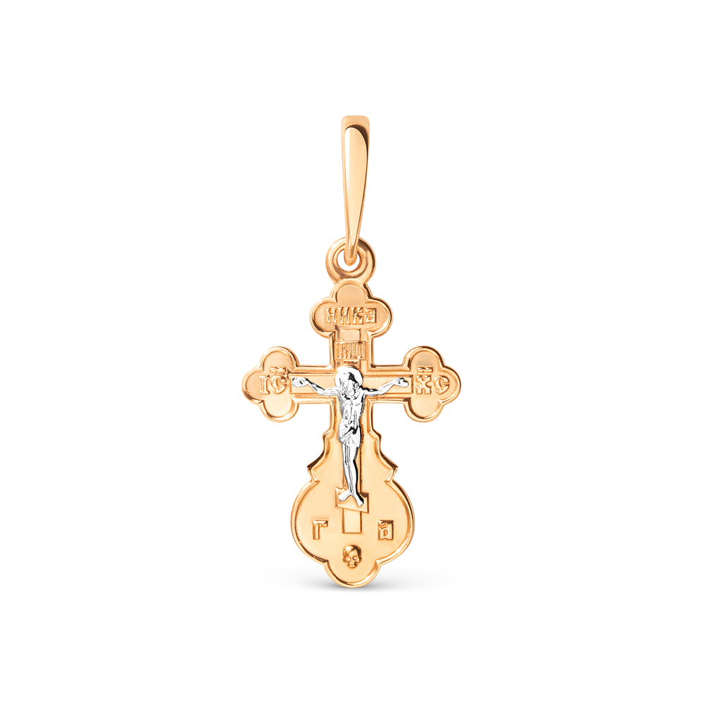 Cruce din aur roșu fără pietre