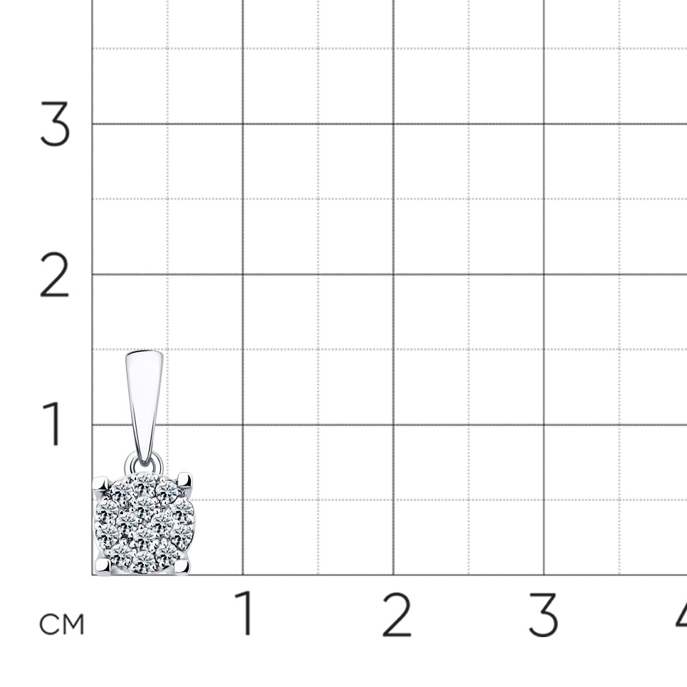 Pandantiv din aur alb cu pietre Diamant