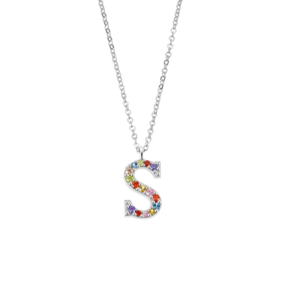 Colier din argint cu Cubic Zirconia Multicoloră