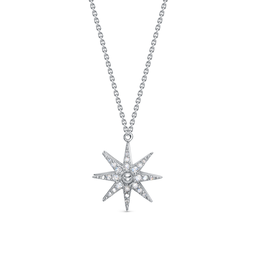 Colier din aur alb cu pietre Diamant