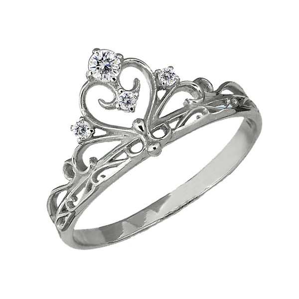Inel coroană din argint  cu pietre Cubic zirconia