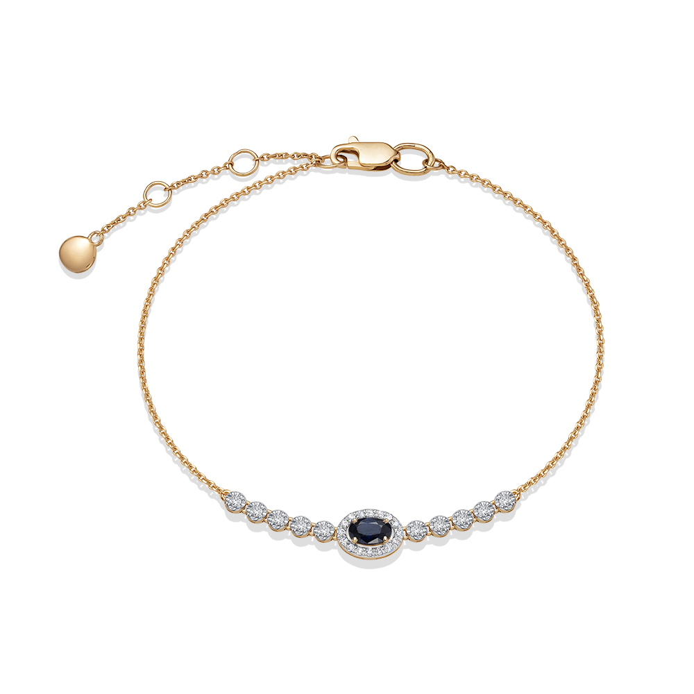 Brățară din aur roșu cu pietre Diamant, Safir
