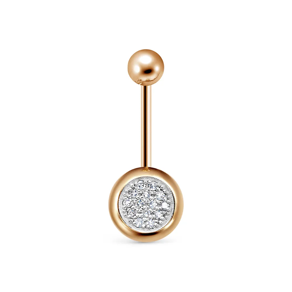 Piercing din aur roșu cu Diamant