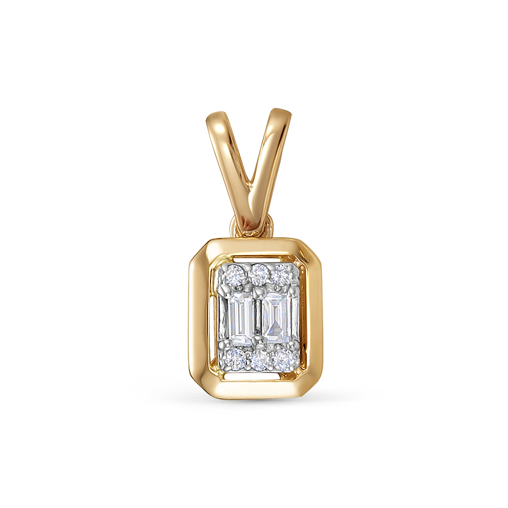 Pandantiv din aur roșu cu pietre Diamant