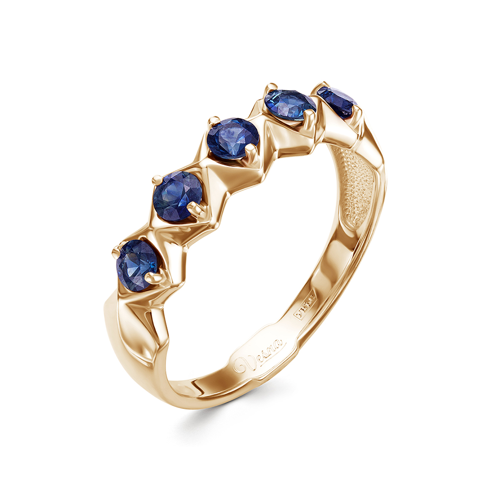 Inel din aur roșu cu pietre Safir