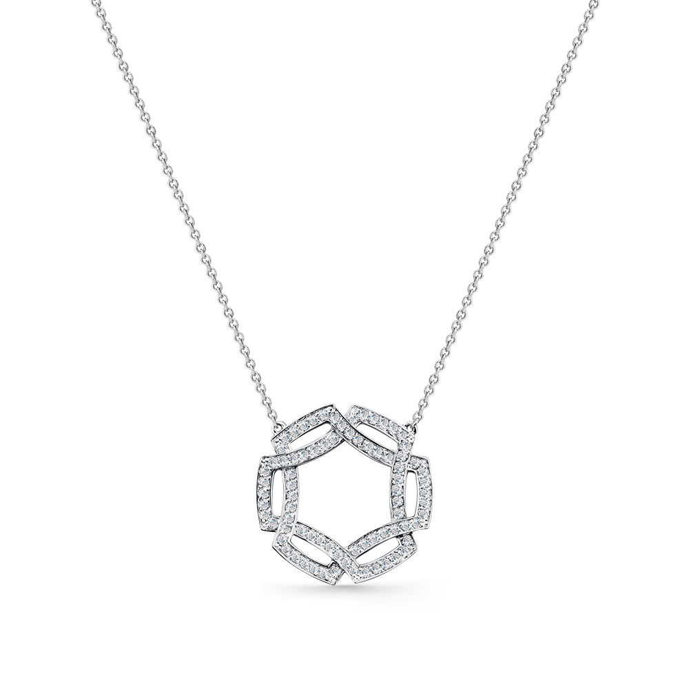 Colier din aur alb cu pietre Diamant