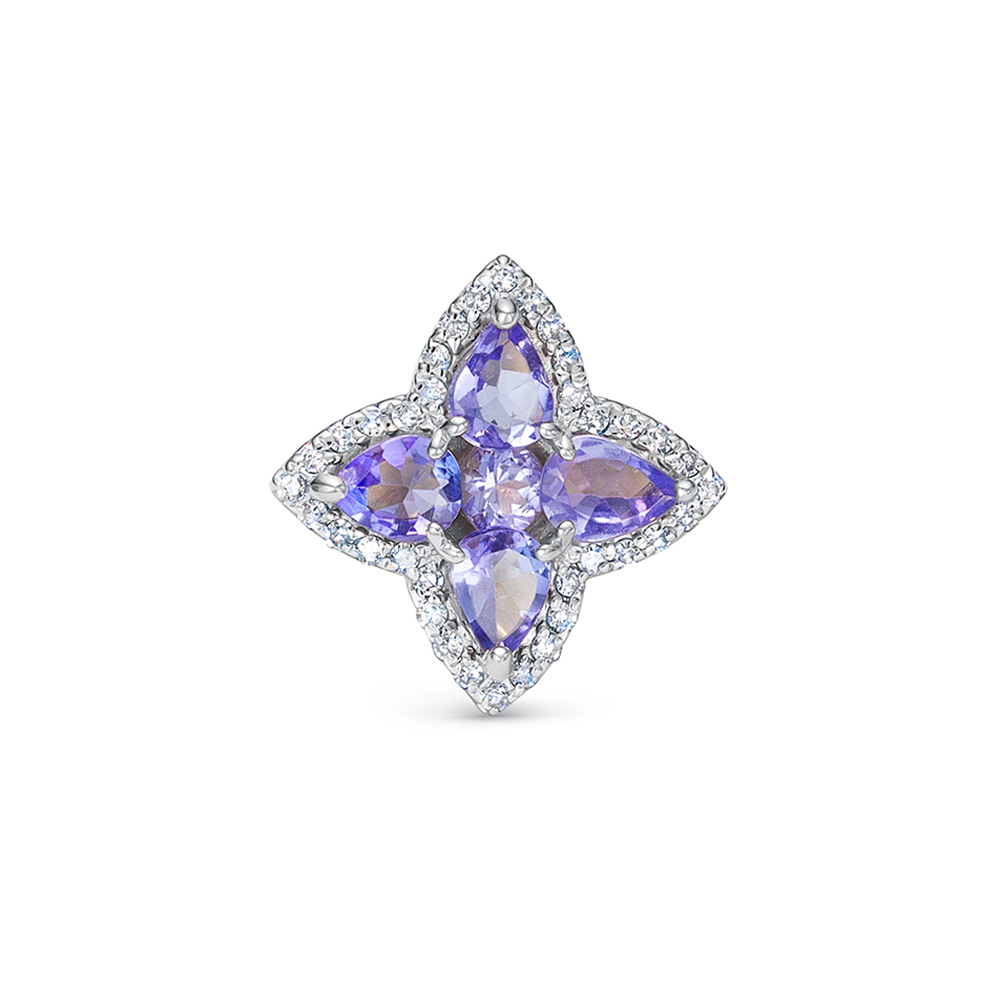 Подвеска из белого золота с камнями Бриллиант, Танзанит