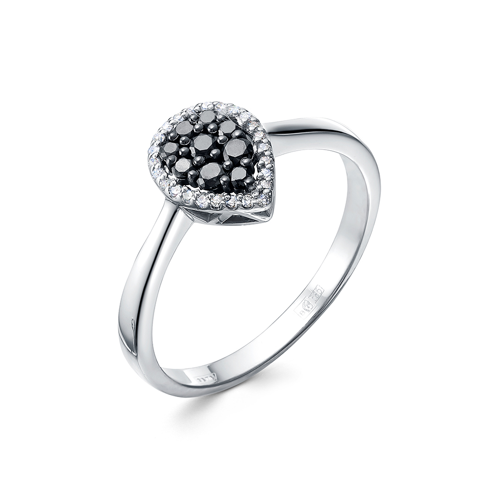 Inel din aur alb cu pietre Diamant, Diamant negru