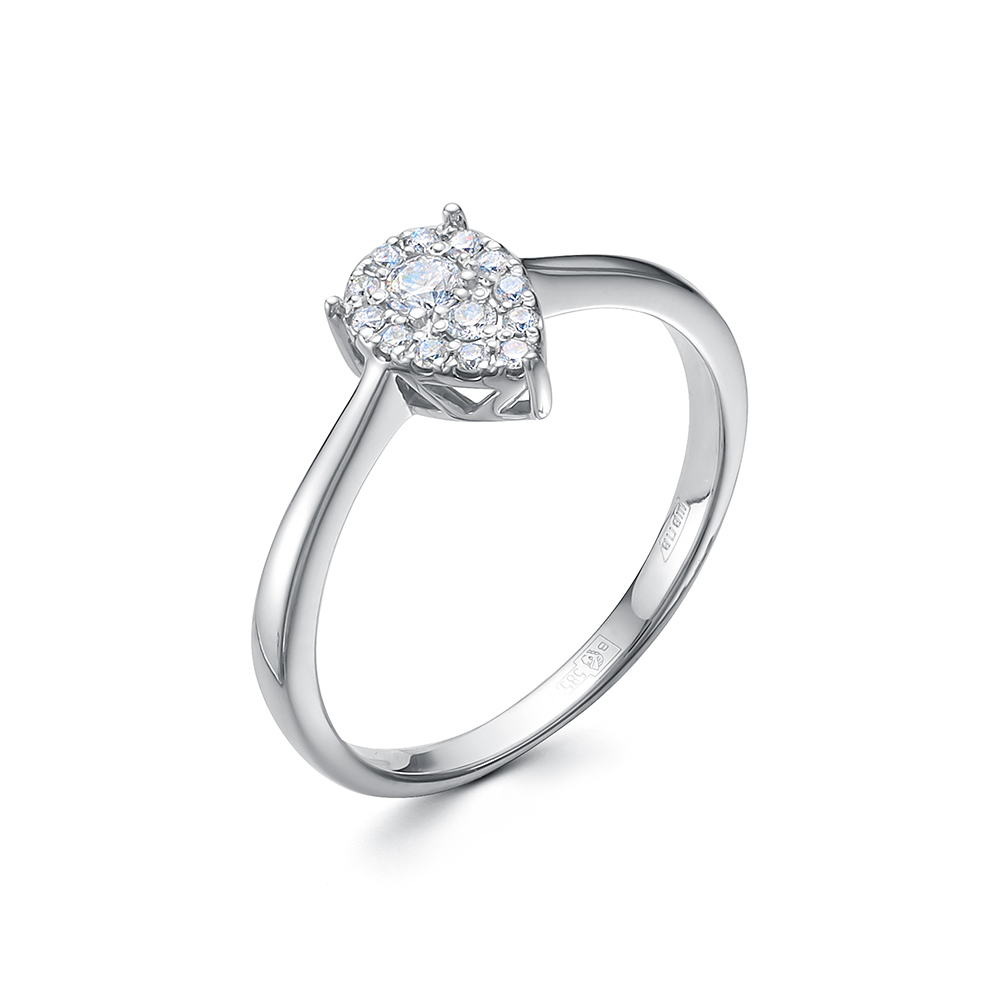 Inel din aur alb cu pietre Diamant