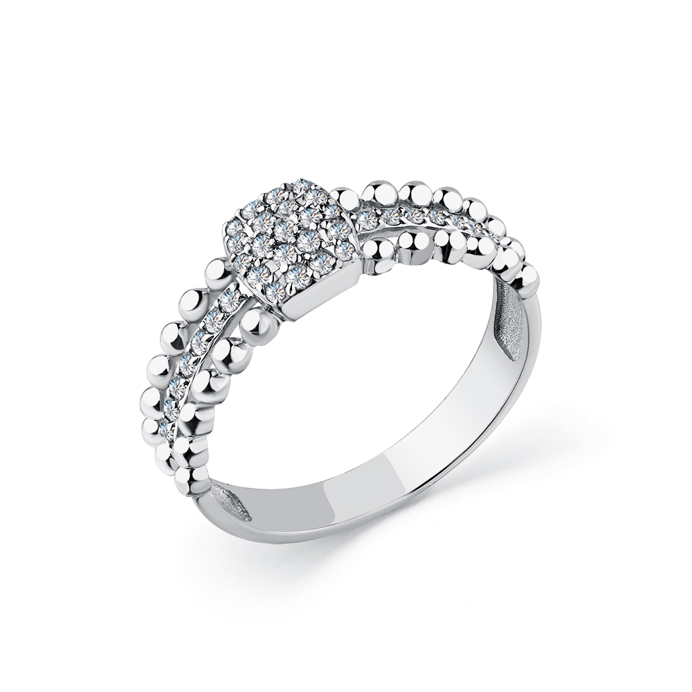 Inel din aur alb cu pietre Diamant