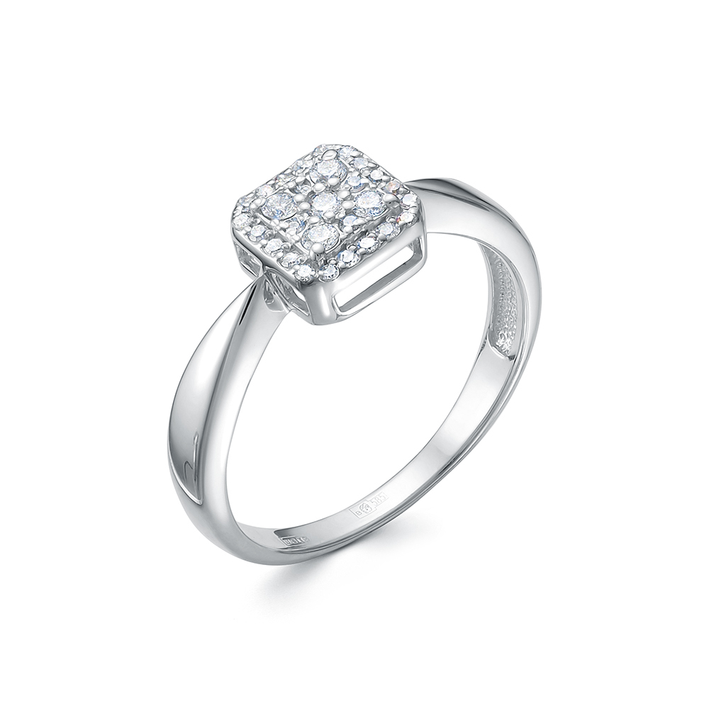 Inel din aur alb cu pietre Diamant