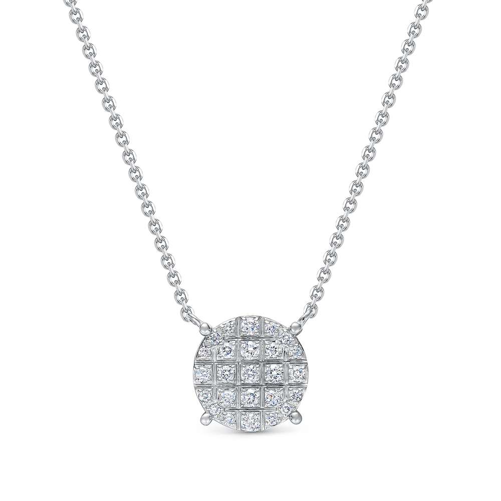 Colier din aur alb cu pietre Diamant