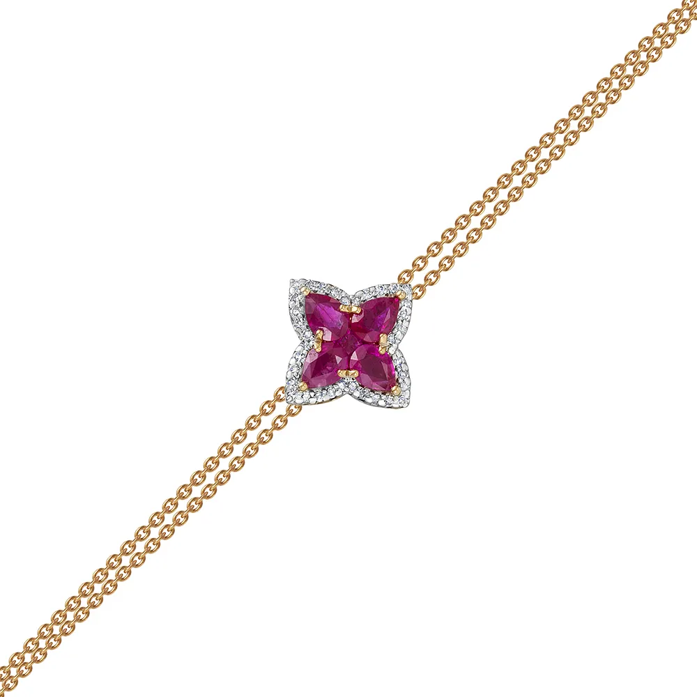 Brățară din aur roșu cu Diamant, Rubin