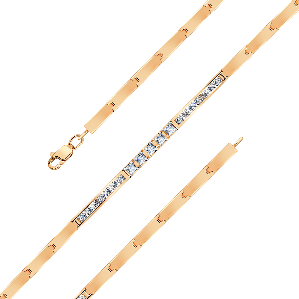 Brățară din aur roșu cu pietre Diamant