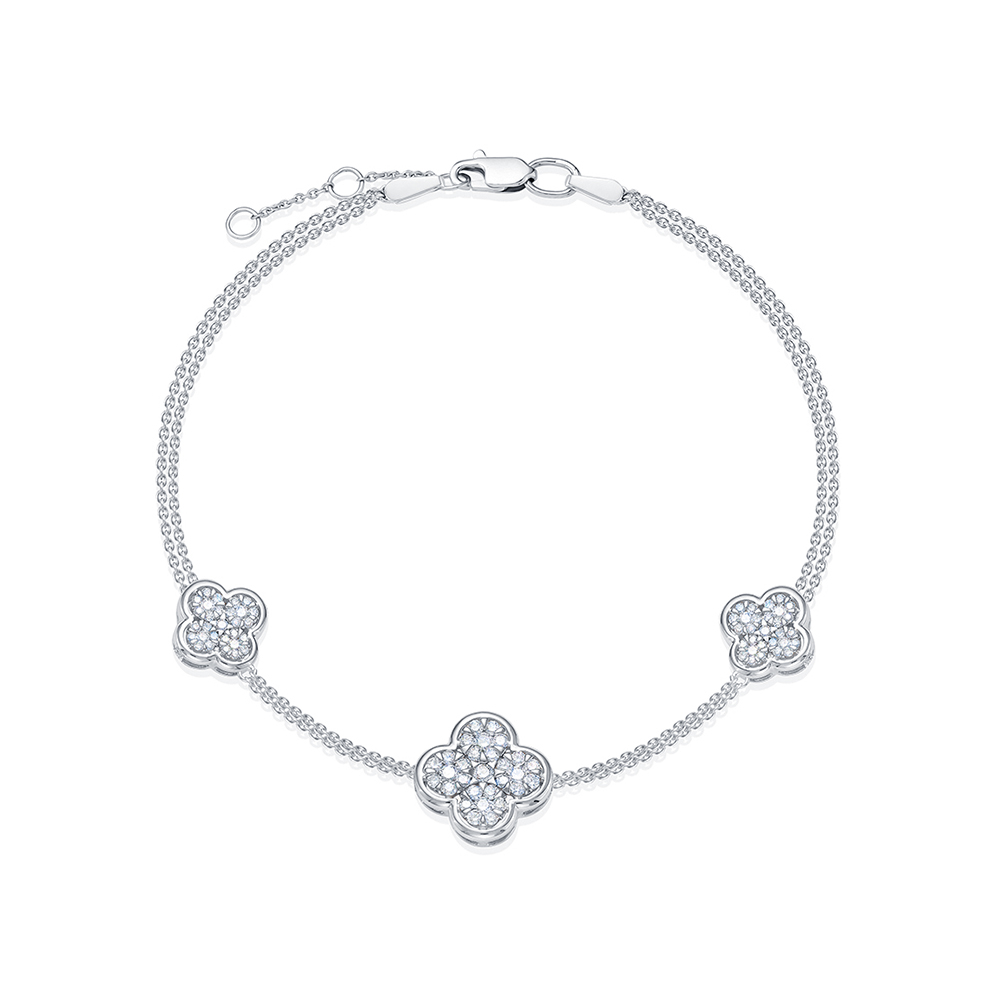 Brățară din aur alb cu pietre Diamant