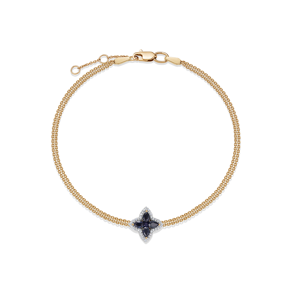 Brățară din aur roșu cu pietre Diamant, Safir