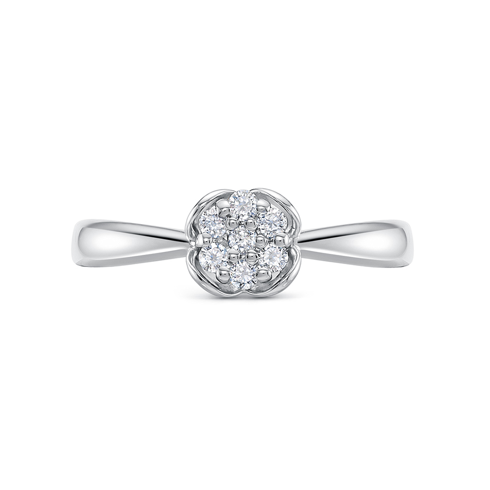 Inel din aur alb cu pietre Diamant