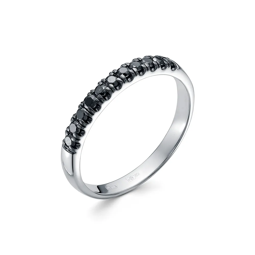 Inel din aur alb cu Diamant negru