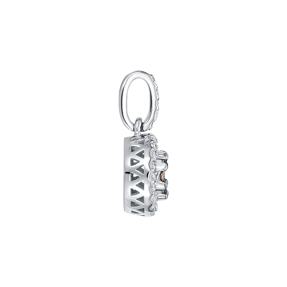 Pandantiv din aur alb cu pietre Diamant, Diamant Cognac