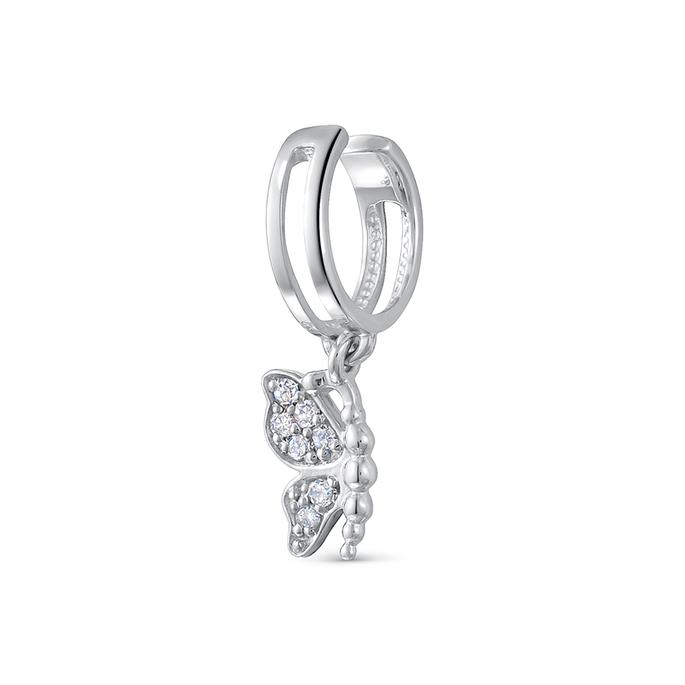 Piercing din aur alb cu pietre Diamant