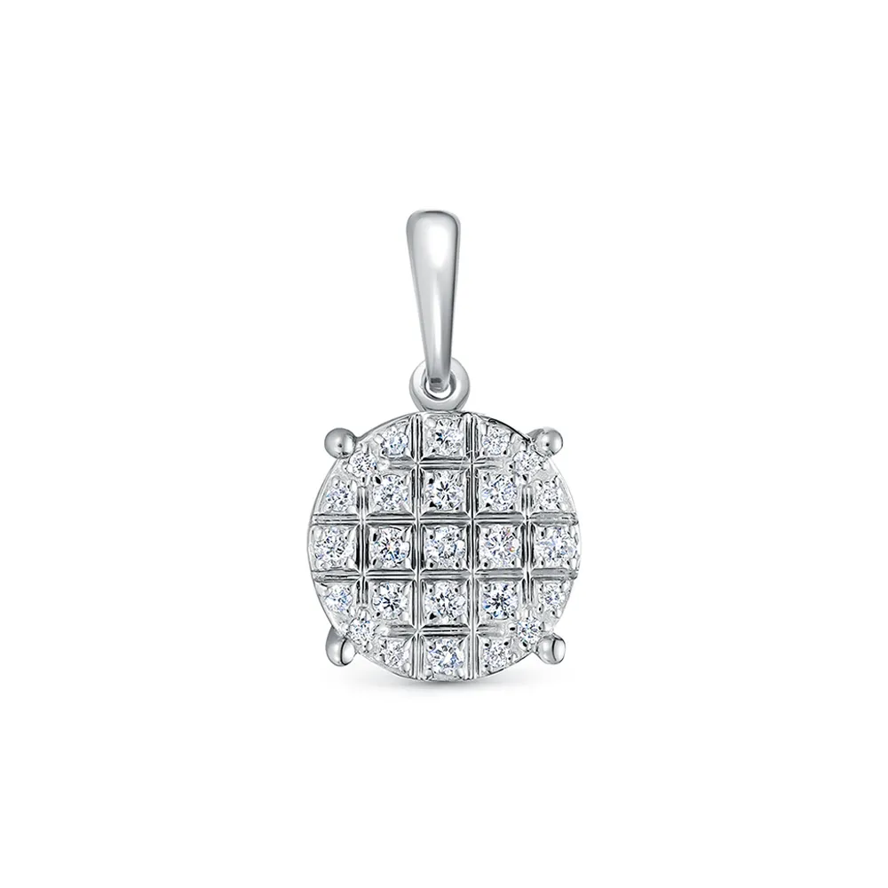 Pandantiv din aur alb cu Diamant