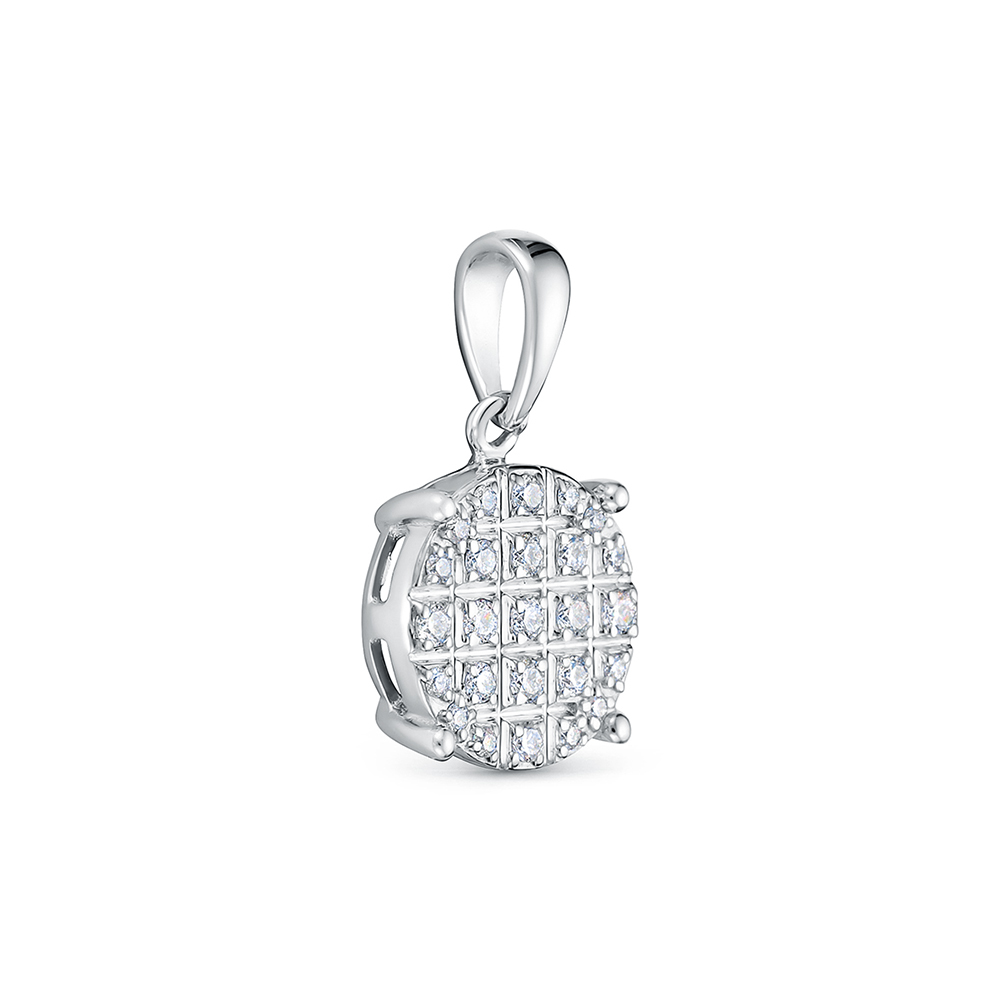 Pandantiv din aur alb cu pietre Diamant