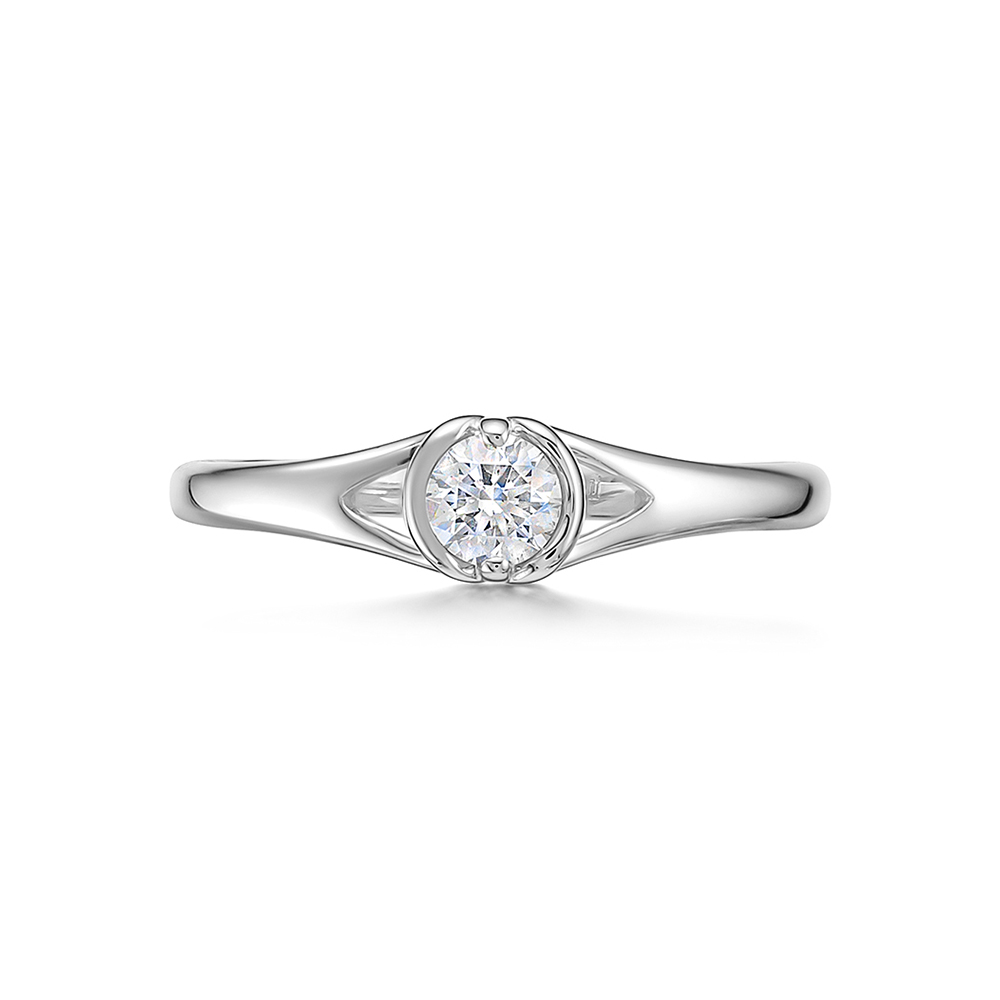 Inel din aur alb cu pietre Diamant