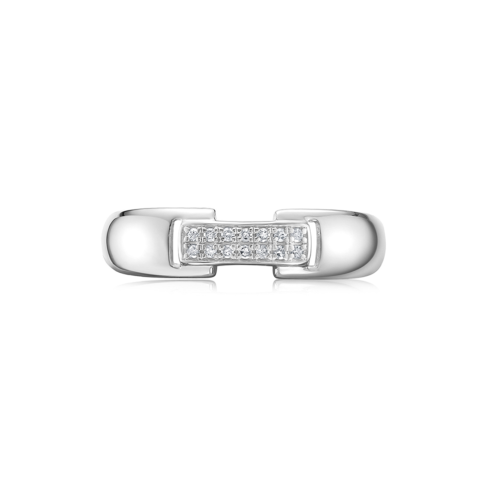 Inel din aur alb cu pietre Diamant