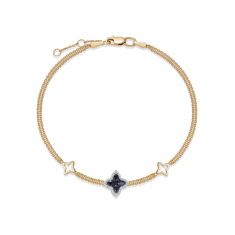 Brățară din aur roșu cu pietre Diamant, Safir